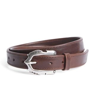 MOLEBO Leather Engraved Western Belt - Brown