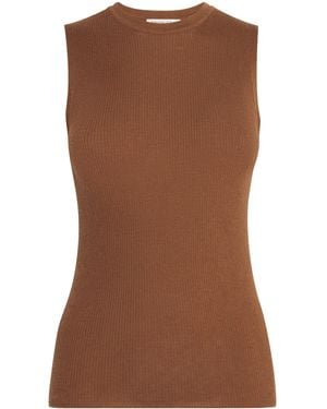 Johnstons of Elgin Superfine Cashmere Tank Top - Brown