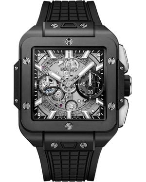 Hublot Ceramic Square Bang Unico Magic Watch - Black