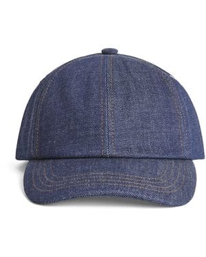 Ami Paris Denim Heritage Patch Cap - Blue