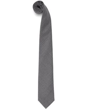 Emporio Armani Stretch-Virgin Wool Tie - White