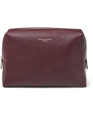 Aspinal of London Large Leather London Cosmetic Case - Purple