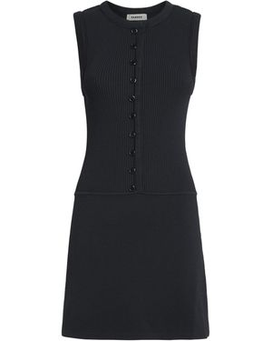Sandro Ribbed A-Line Mini Dress - Black