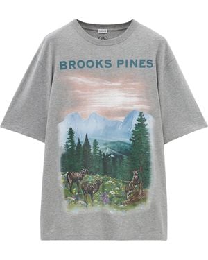 Loewe Oversized Brooks Pines T-Shirt - Grey