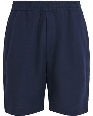 Sunspel Linen Drawstring Shorts - Blue