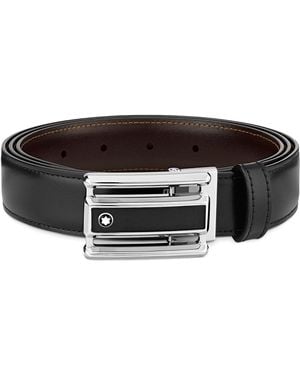 Montblanc Leather Reversible Belt - Black