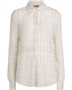 Missoni Crochet Zigzag Shirt - White