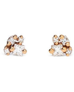 Suzanne Kalan And Diamond Princess Cluster Stud Earrings - Metallic