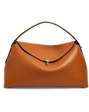 TOTEME Leather T-Lock Top-Handle Bag - Brown