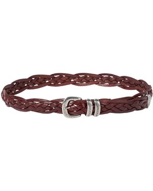 Brunello Cucinelli Leather Woven Belt - Brown