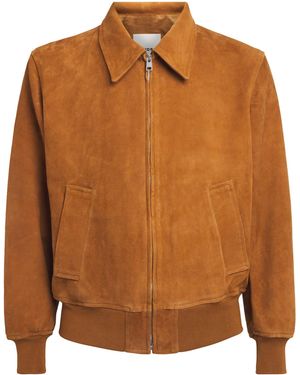 Sandro Suede Bomber Jacket - Brown
