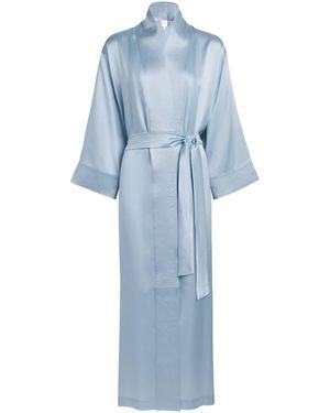 Loretta Caponi Silk Nicla Robe - Blue