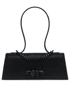 McQueen Leather Jewelled Top-Handle Bag - Black