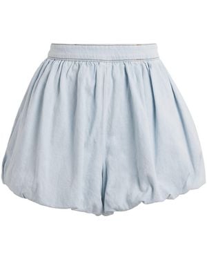 Maje Chambray Bubble-Hem Skort - Blue