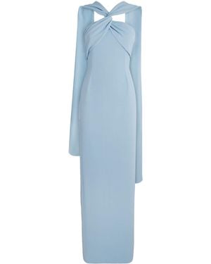 Solace London Crepe Twisted Rona Gown - Blue