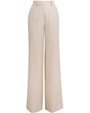 Colombo Cashmere-Silk Wide-Leg Trousers - White