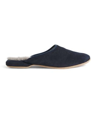 Derek Rose Suede Douglas Slippers - Blue