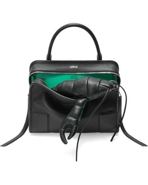 Loewe X Cosima Von Bonin Medium Leather Amazona 180 Lazy Crab Top-Handle Bag - Black
