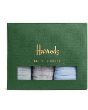 Harrods Cotton-Blend Ribbed Socks - Green