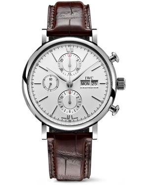 IWC Schaffhausen Stainless Steel Portofino Chronograph Watch - Grey