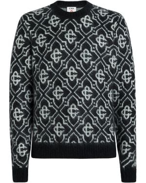 CASABLANCA Mohair-Blend Monogram Jumper - Black