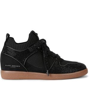 Kurt Geiger Knitted Crystal-Embellished Poplar Trainers - Black