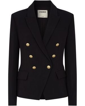 L'Agence Kenzie Double-Breasted Blazer - Black