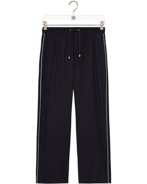 Loewe Wool-Blend Drawstring Trousers - Blue