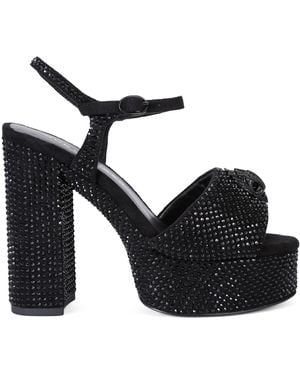 Kurt Geiger Embellished Kensington Eagle Platform Sandals 125 - Black