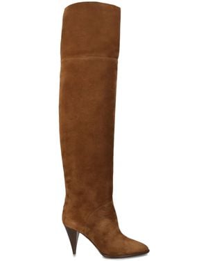 Casadei Suede Venus Over-The-Knee Boots - Brown