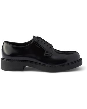Prada Patent Leather Derby Shoes - Black