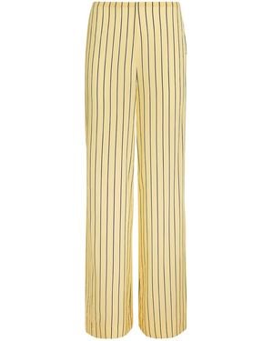 STAUD Silk Stripe Stroll Trousers - Metallic