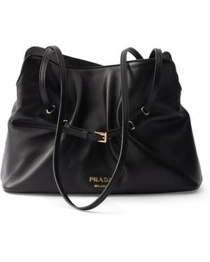 Prada Small Leather Dada Shoulder Bag - Black