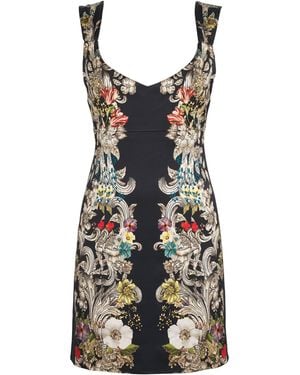 Alice + Olivia Satin Renee Mini Dress - Black