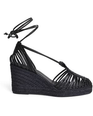 Weekend by Maxmara Leather Wedge Sandals 60 - Blue