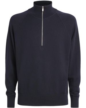Barena Merino Quarter-Zip Jumper - Blue