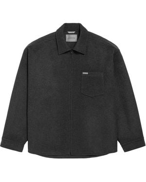 Balenciaga Wool Oversized Zip-Up Overshirt - Black