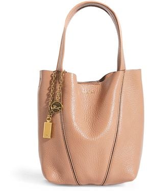 Chloé Small Leather Spin Tote Bag - Brown