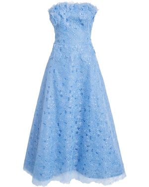 Costarellos Lace Anessa Midi Dress - Blue