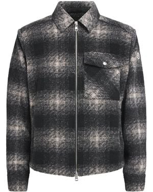 Moncler Check Zip-Up Overshirt - Black