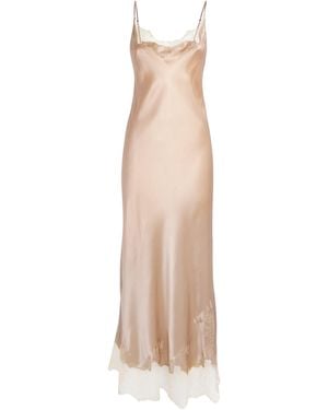 Carine Gilson Silk-Lace Louise Slip Dress - Natural