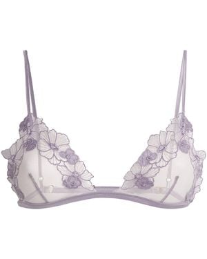 Kiki de Montparnasse Floral-Lace Triangle Bra - Purple