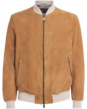 Paul & Shark Aqualeather Bomber Jacket - Brown