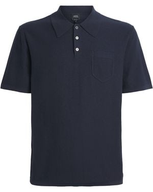 A.P.C. Cotton-Cashmere Eliot Polo Shirt - Blue