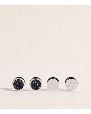 Babette Wasserman Crystal-Embellished Moondust Cufflinks - Natural