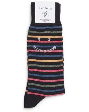 Paul Smith Organic Cotton-Blend Leo Happy Socks - Blue