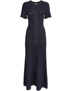 Sandro Knitted Rhinestone Maxi Dress - Blue