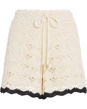 Zimmermann Cotton Rhiannon Crochet Shorts - Natural