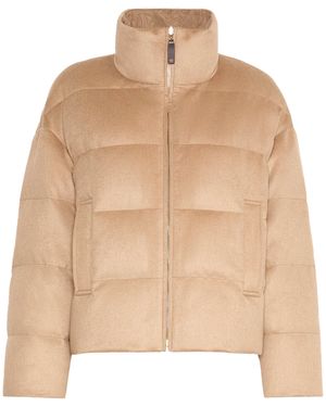 Max Mara Camel Wool Down-Filled Jacket - Natural