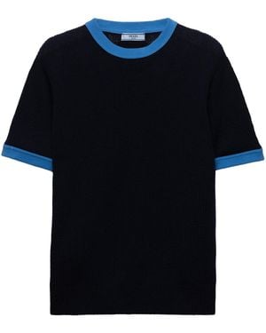 Prada Cashmere Short-Sleeve Jumper - Black